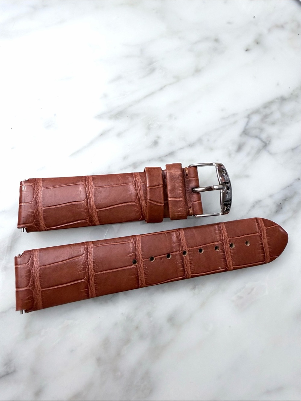 New Phillip Stein TESLAR exotic Alligator Woman’s Watch Band red brown  20 mm